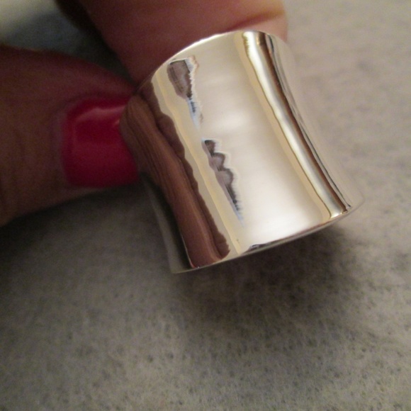 Sterling Silver Concave WIDE Cigar Band Ring,wide band,925 ring,wedding band - Picture 6 of 9